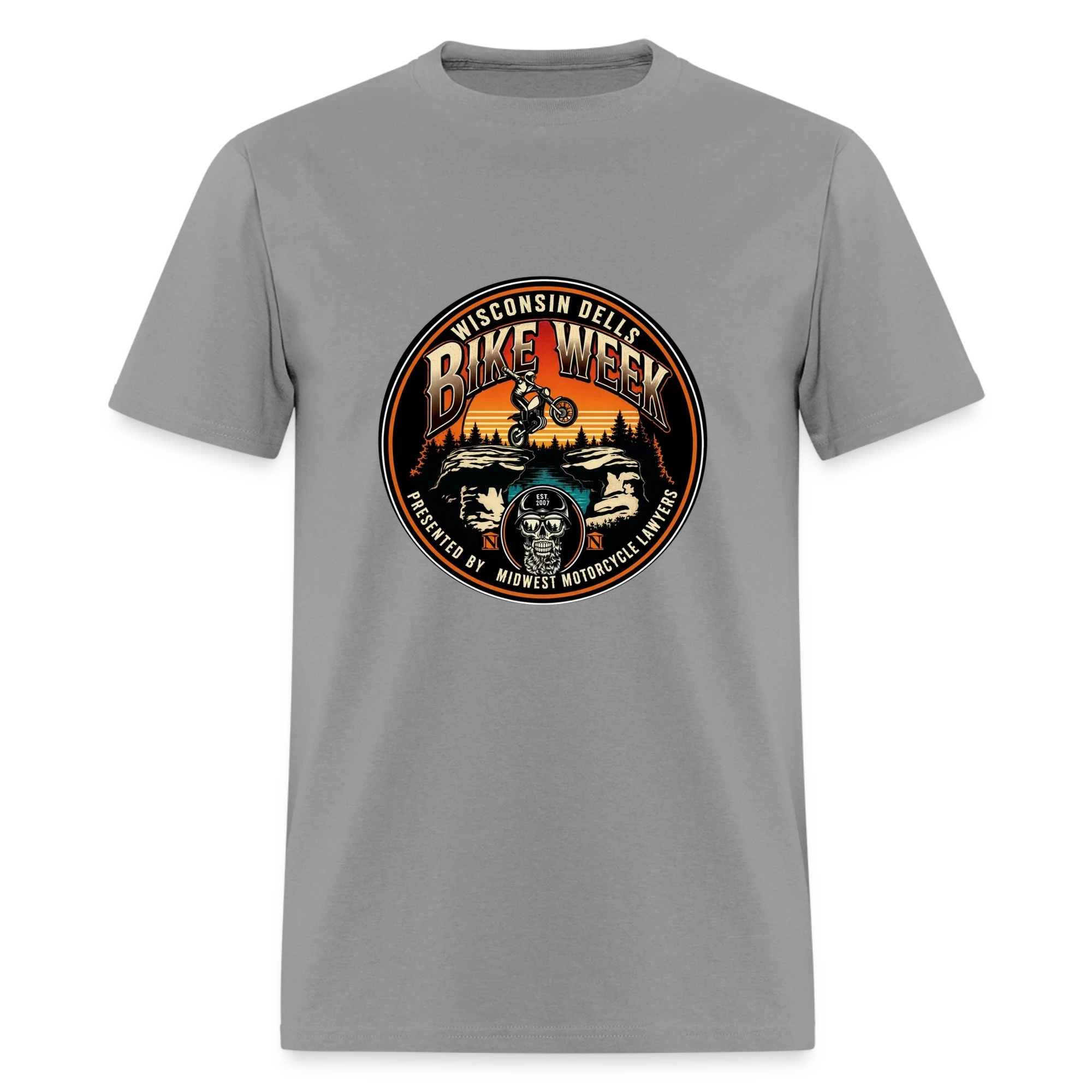 Wisconsin Dells Bike Week men's T-shirt with enlarged logo